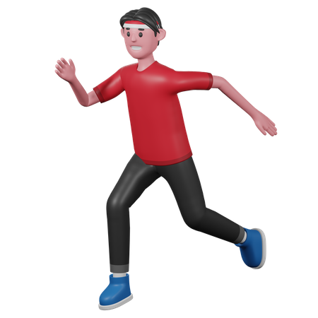 Indonesia Man Running  3D Icon