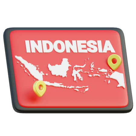인도네시아 지도  3D Icon