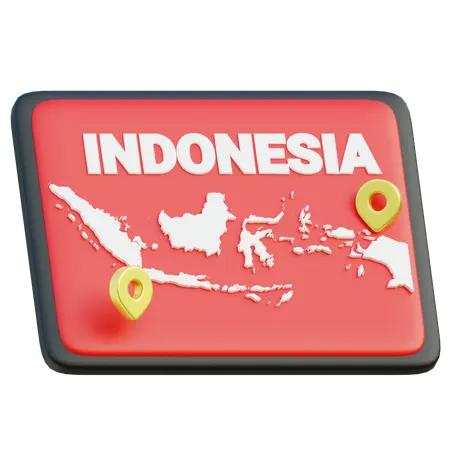 インドネシアの地図  3D Icon