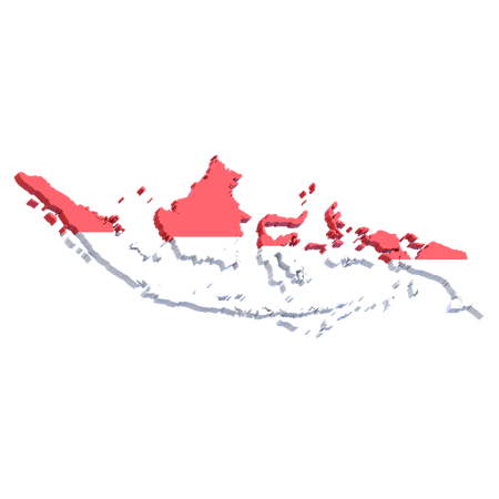 Indonesia Map  3D Icon