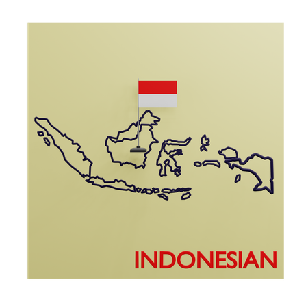 Indonesia Map  3D Icon