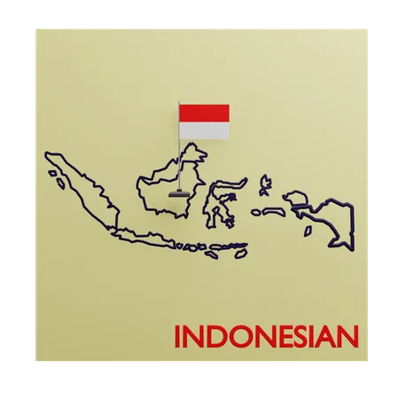 Indonesia Map  3D Icon