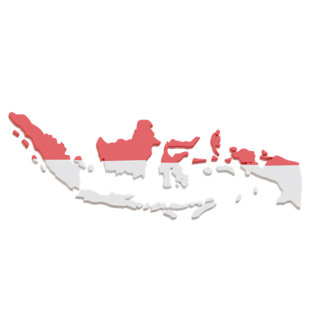 Indonesia Map 3D Icon