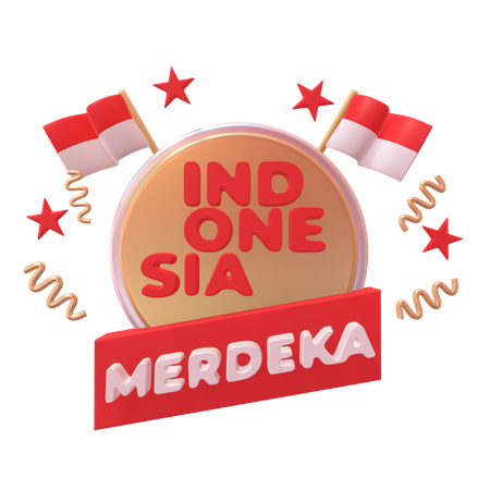 Indonesia Merdeka Badge  3D Icon