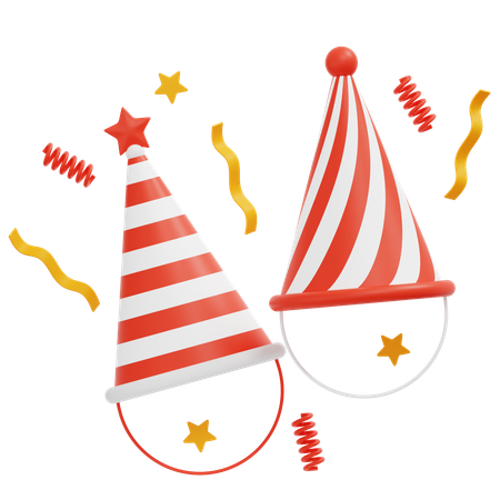 Indonesia Party Hat  3D Icon