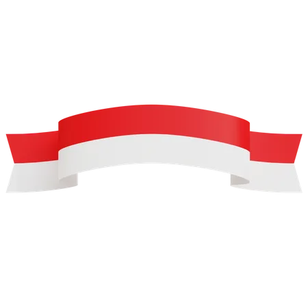 Indonesia Ribbon  3D Icon