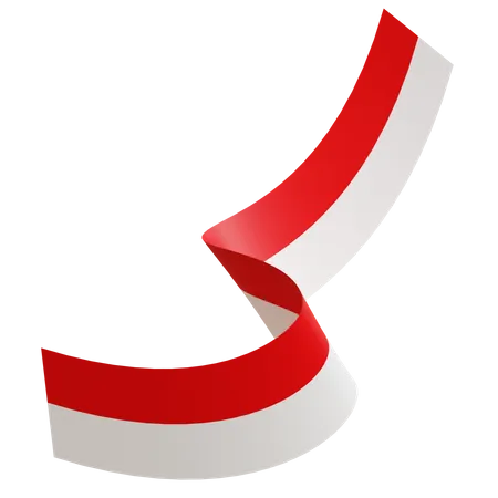 Indonesia Ribbon  3D Icon