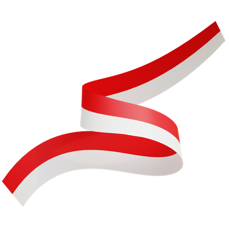 Indonesia Ribbon  3D Icon