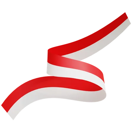 Indonesia Ribbon  3D Icon
