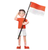 Indonesian boy with flag