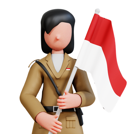 Indonesian Female Hero  3D Icon