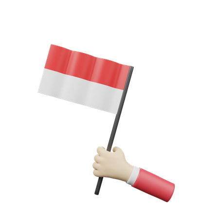 Indonesian Flag  3D Icon