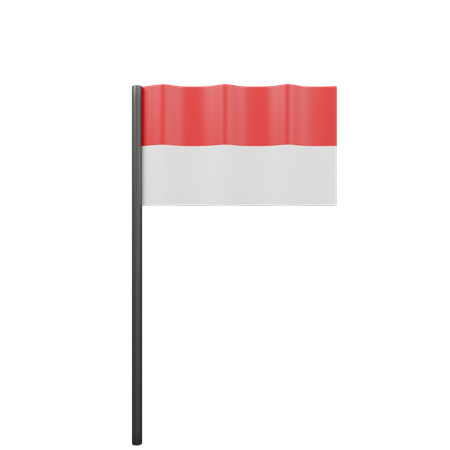 Indonesian Flag  3D Icon