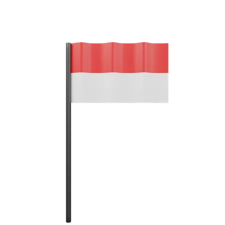 Indonesian Flag  3D Icon