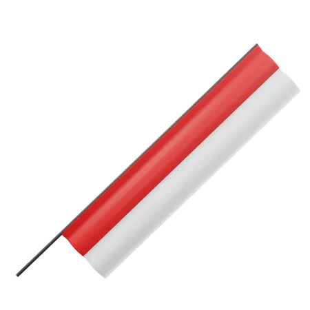 Indonesian Flag  3D Icon