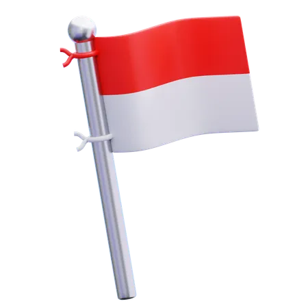 インドネシアの国旗  3D Illustration
