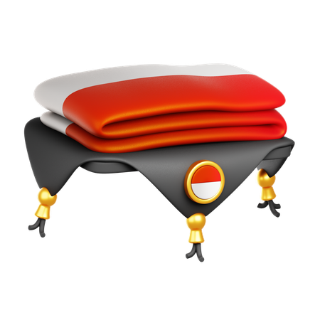Indonesian Flag 2  3D Icon