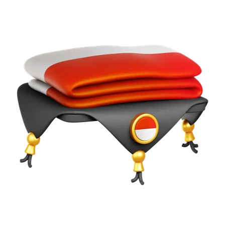 Indonesian Flag 2  3D Icon