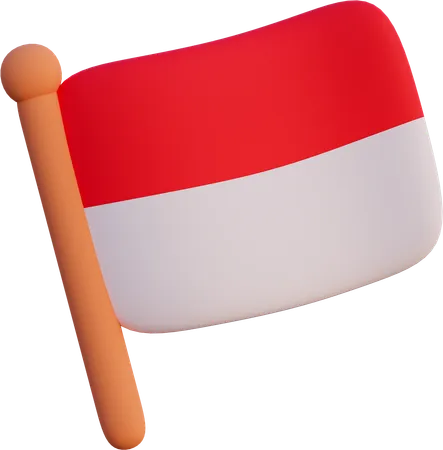 Indonesian flag  3D Icon