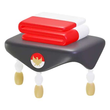 Indonesian flag  3D Icon