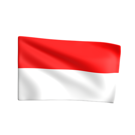 Indonesian Flag  3D Icon