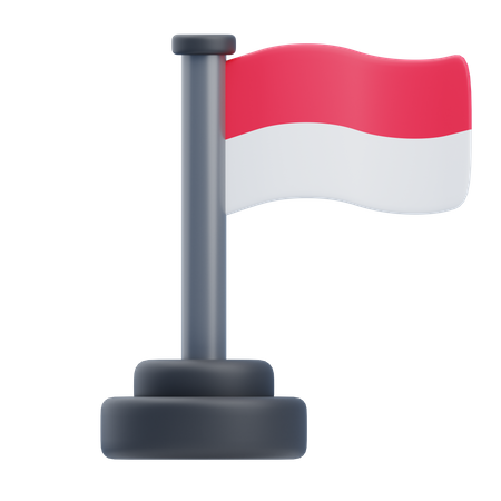 Indonesian Flag  3D Icon