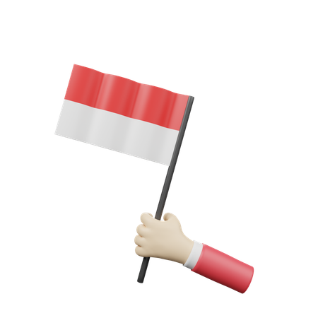 Indonesian Flag  3D Icon