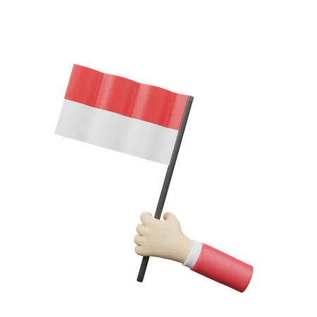 Indonesian Flag  3D Icon