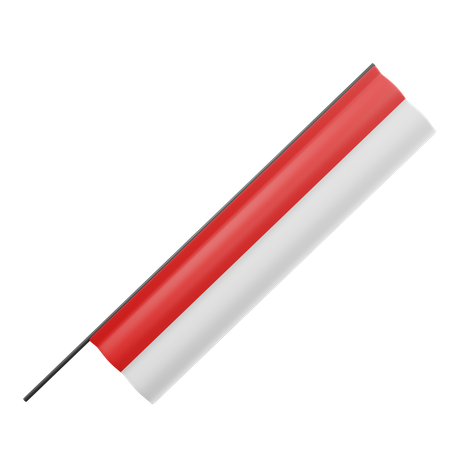 Indonesian Flag  3D Icon