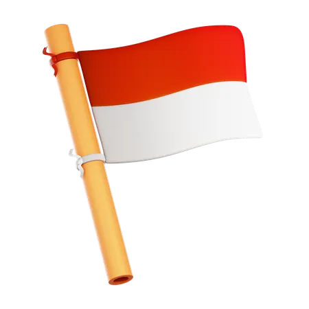 Indonesian Flag  3D Icon