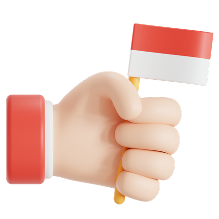 Indonesian flag  3D Icon