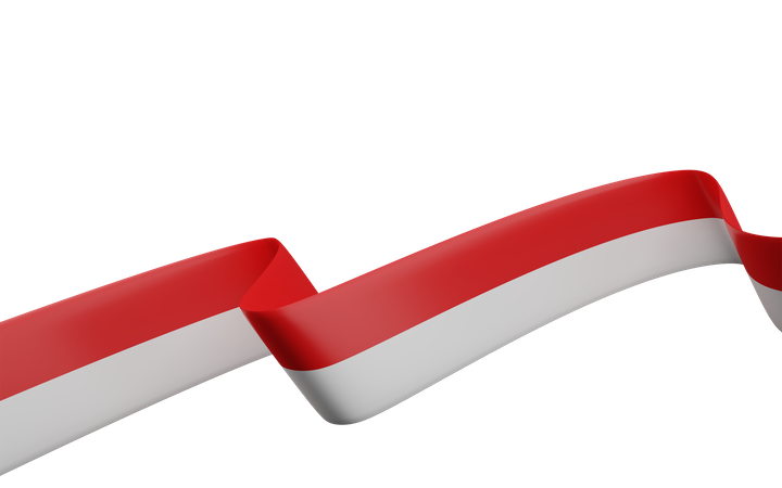 Indonesian Flag  3D Icon