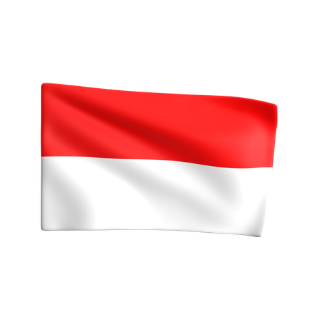 Indonesian Flag  3D Icon