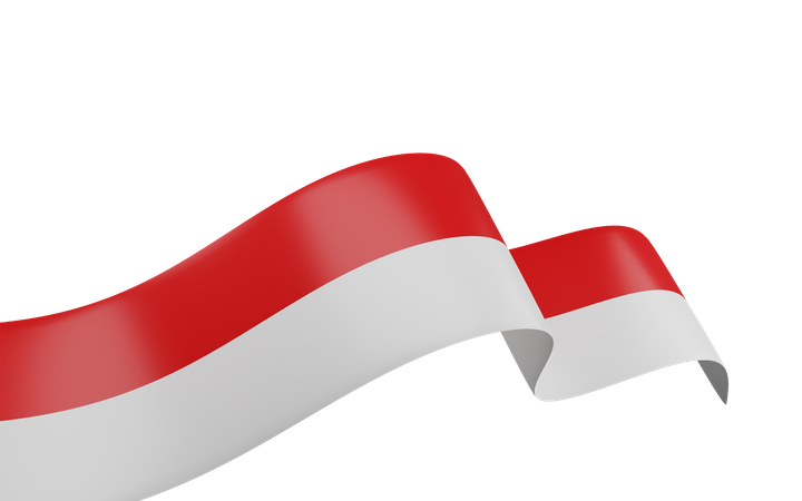 Indonesian Flag  3D Icon