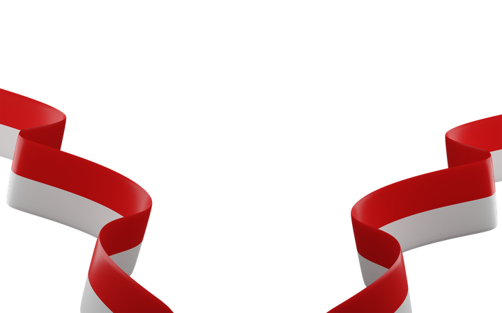 Indonesian Flag  3D Icon