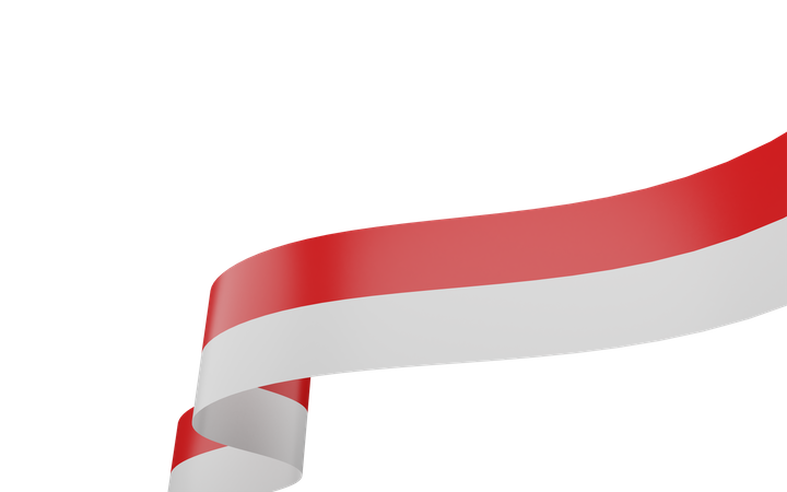 Indonesian Flag  3D Icon