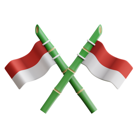 Indonesian flag  3D Icon