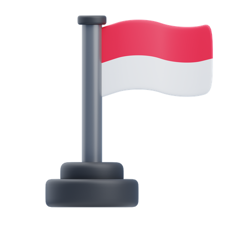 Indonesian Flag  3D Icon
