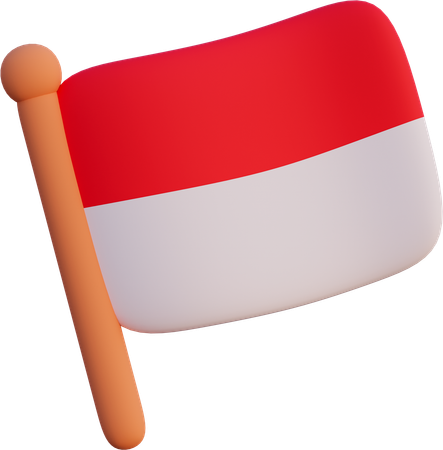 Indonesian flag  3D Icon
