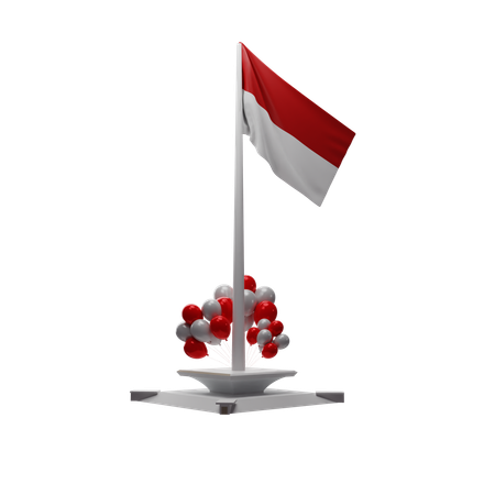 Indonesian Flag  3D Illustration