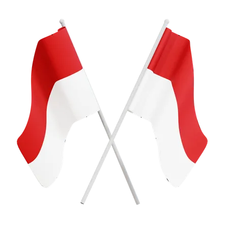 Indonesian Flag  3D Illustration