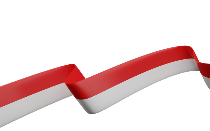Indonesian Flag 3D Icon download in PNG, OBJ or Blend format