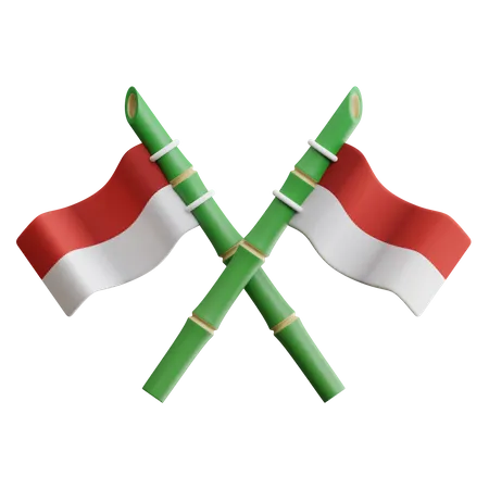 Indonesian flag  3D Icon