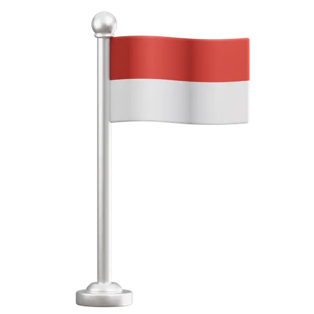 Indonesian flag  3D Icon