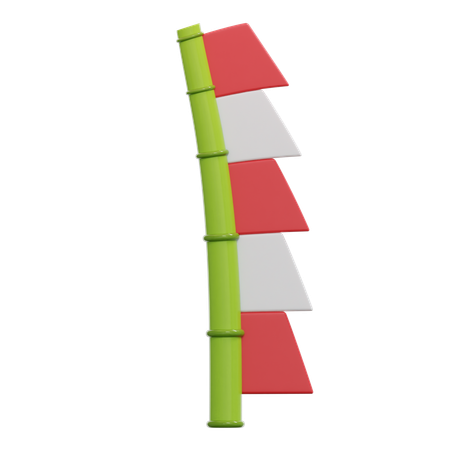 Indonesian Flag Bamboo Decoration  3D Icon