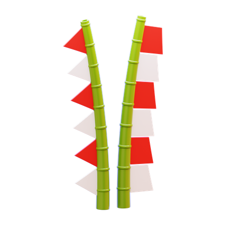 Indonesian Flag Decoration  3D Icon