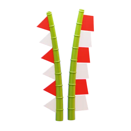 Indonesian Flag Decoration  3D Icon
