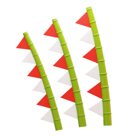 Indonesian Flag Decoration  3D Icon