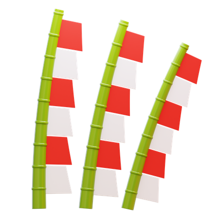 Indonesian Flag Decoration  3D Icon