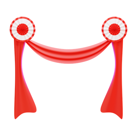 Indonesian Flag Decoration  3D Icon